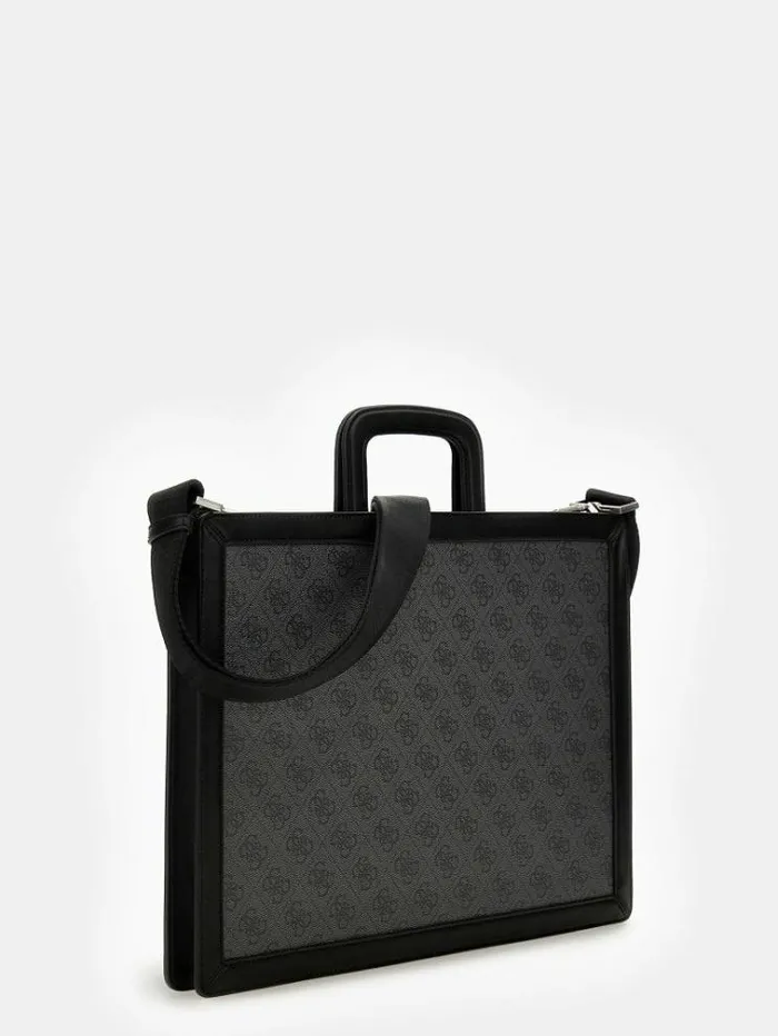 Men Vezzola Smart 4g Logo Document Bag Black Guess Messenger Bags