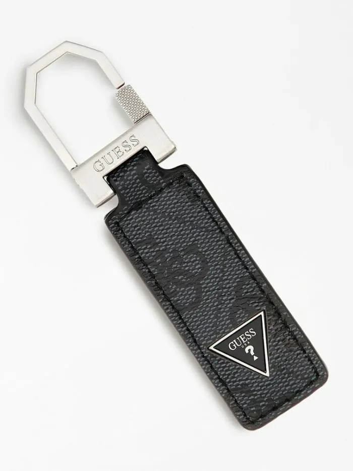 Men Vezzola Smart 4g Logo Keyring Black Guess Small Accessories