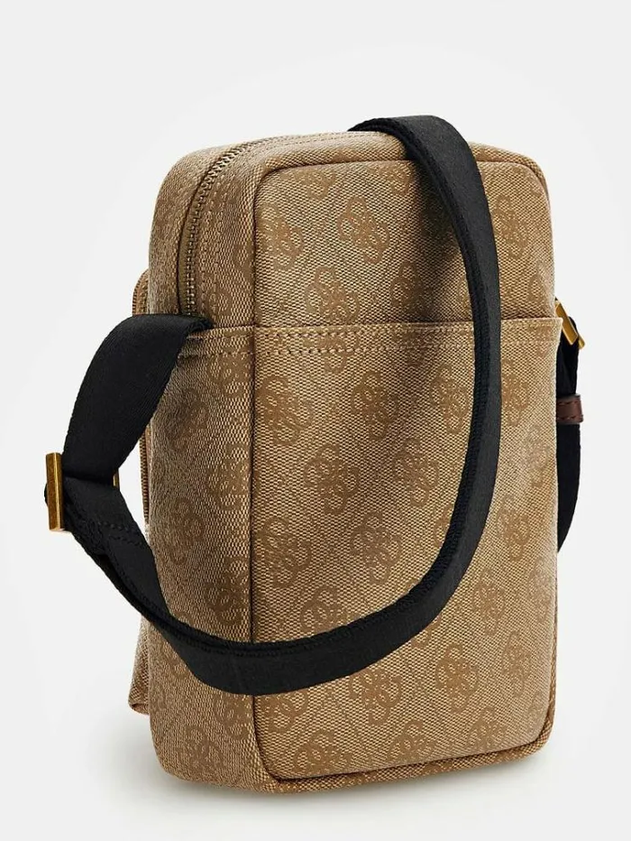 Men Vezzola Smart 4g Logo Mini Bag Beige Guess City Bags