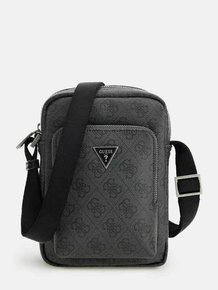 Men Vezzola Smart 4g Logo Mini Bag Black Guess City Bags