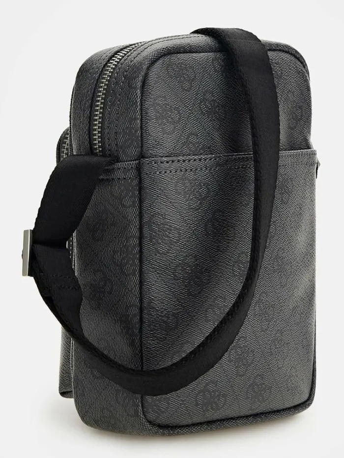 Men Vezzola Smart 4g Logo Mini Bag Black Guess City Bags
