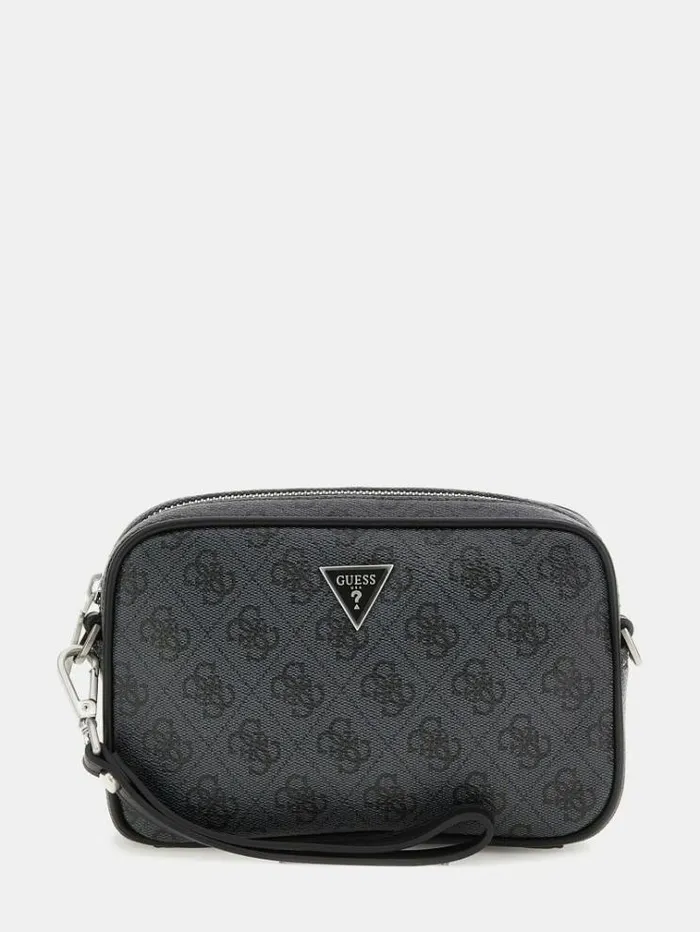 Men Vezzola Smart 4g Logo Mini Crossbody Bag Black Guess City Bags