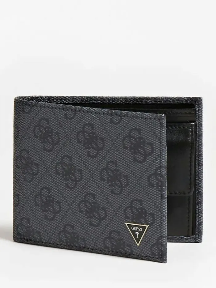 Men Vezzola Smart 4g Logo Wallet Black Guess Wallets