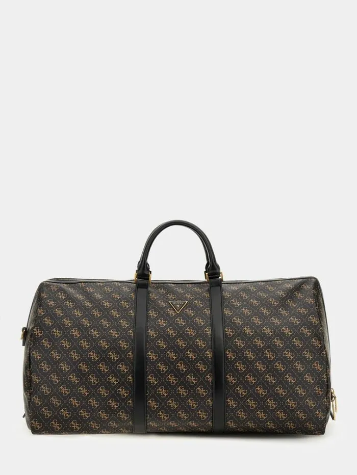 Men Vezzola Smart 4g Logo Weekender Bag Brown Guess Travel Bags