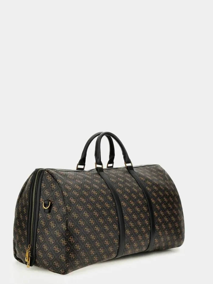 Men Vezzola Smart 4g Logo Weekender Bag Brown Guess Travel Bags