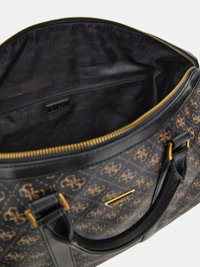 Men Vezzola Smart 4g Logo Weekender Bag Brown Guess Travel Bags