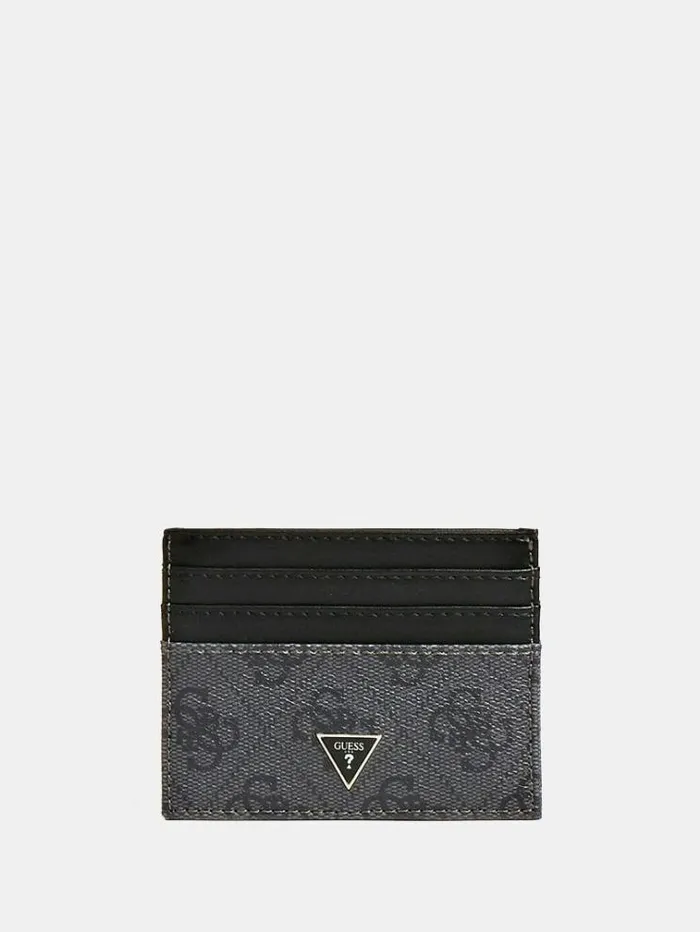 Men Vezzola Smart Credit Card Holder Black Guess Wallets