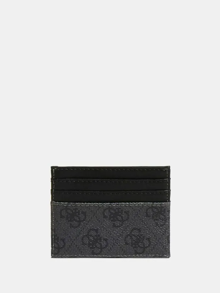 Men Vezzola Smart Credit Card Holder Black Guess Wallets