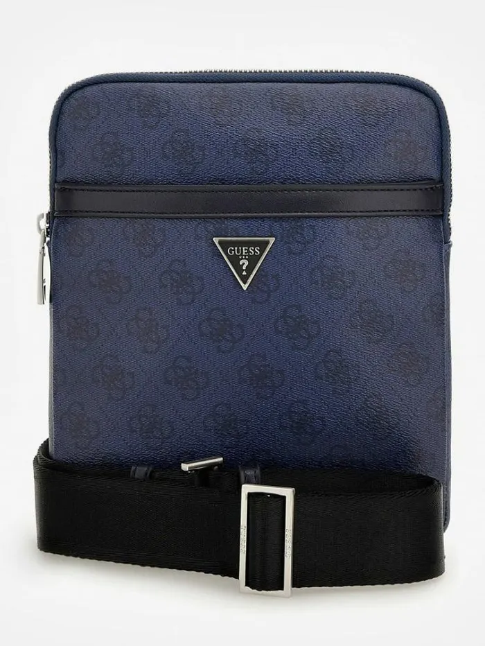 Men Vezzola Smart Mini Crossbody Dark Blue Guess City Bags