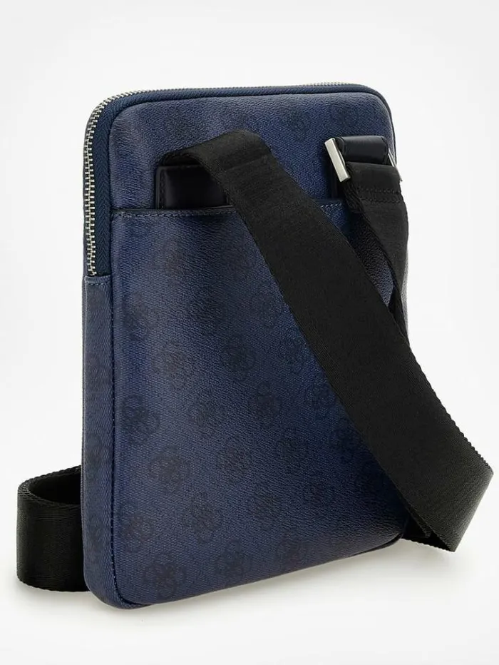 Men Vezzola Smart Mini Crossbody Dark Blue Guess City Bags