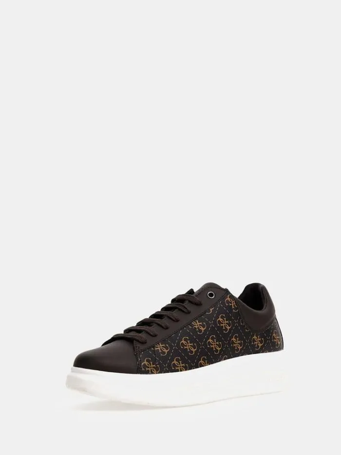 Men Vibo 4g Logo Sneaker Brown Guess Shoes