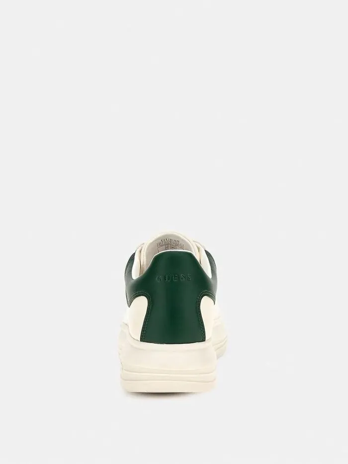Men Vibo Faux Leather Sneaker Green Guess Shoes