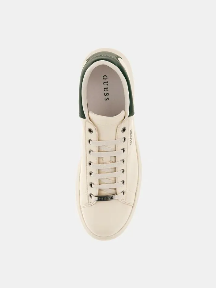 Men Vibo Faux Leather Sneaker Green Guess Shoes