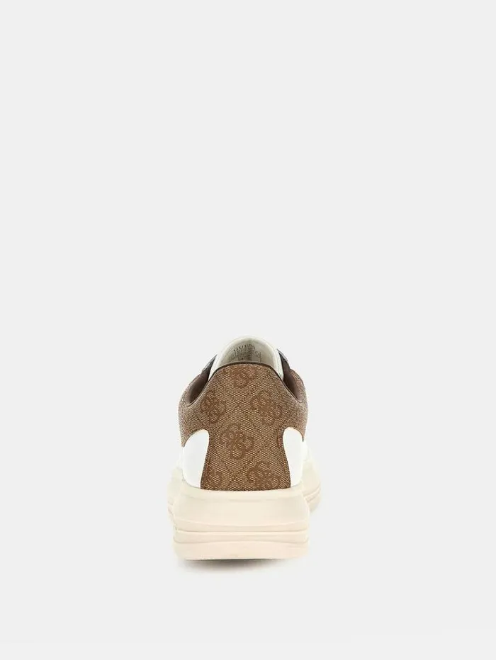 Men Vibo Genuine Leather Sneaker Multi Beige Guess Shoes