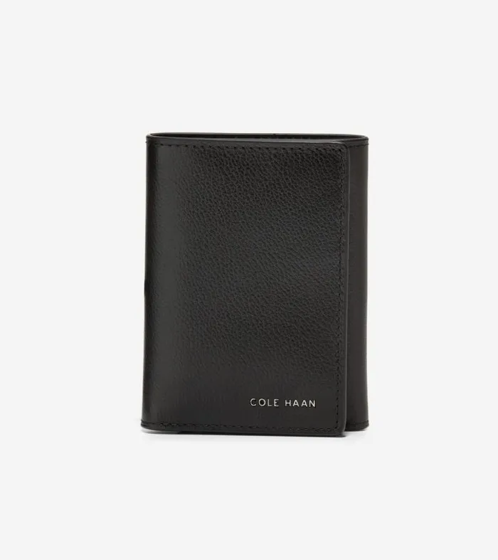 Men Wallets Cole Haan Boxshine Trifold Wallet Black