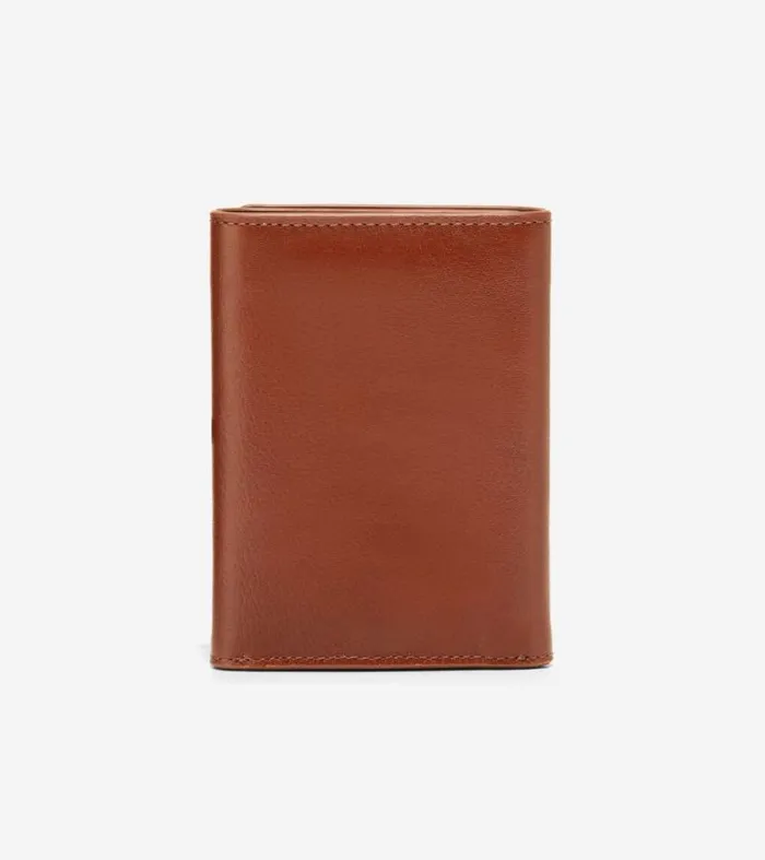 Men Wallets Cole Haan Boxshine Trifold Wallet Cognac