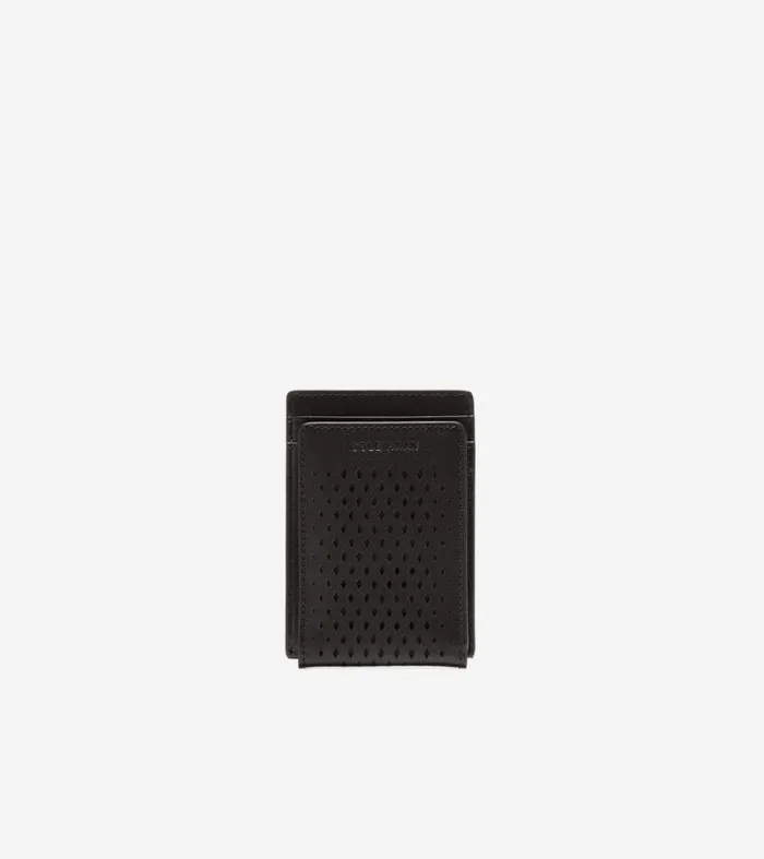 Men Wallets Cole Haan Washington Perforated Card Case Black