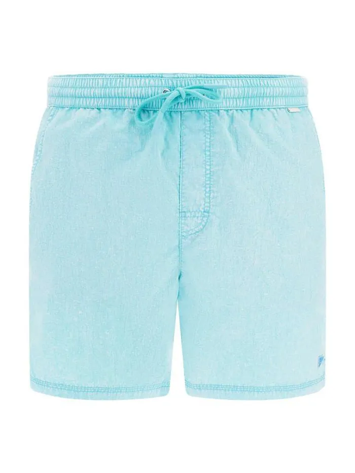 Men Washed Medium Swim Trunk Light Blue Guess Beachwear