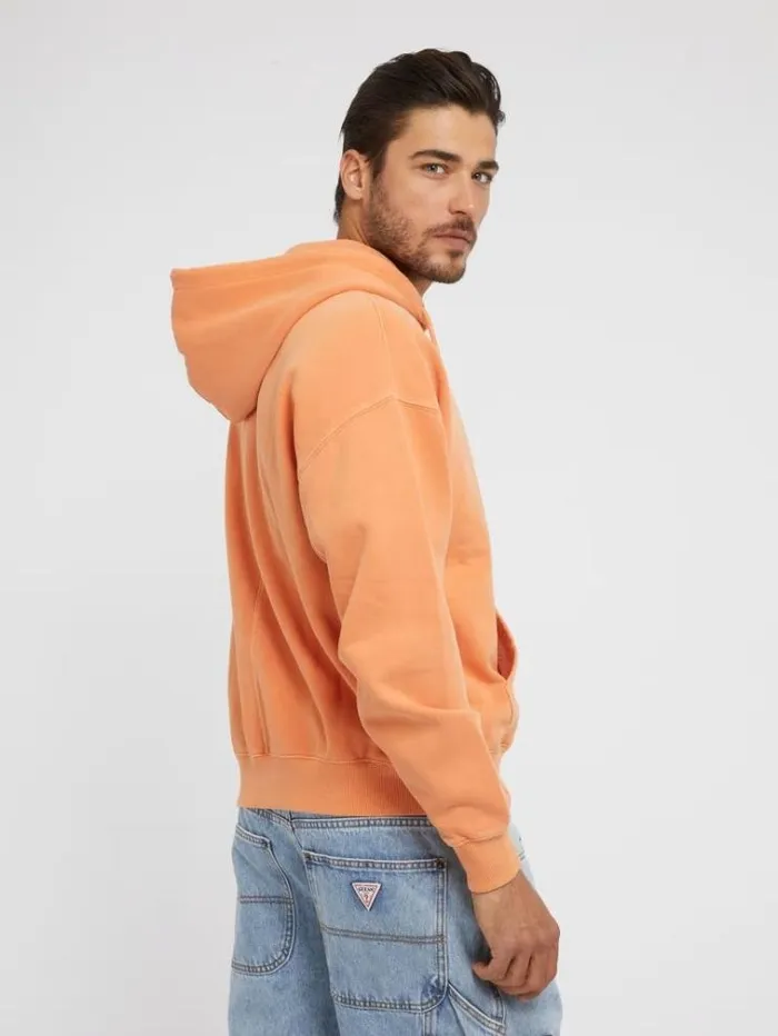 Men Washed Sweatshirt Orange Guess Knitwear And Sweatshirts