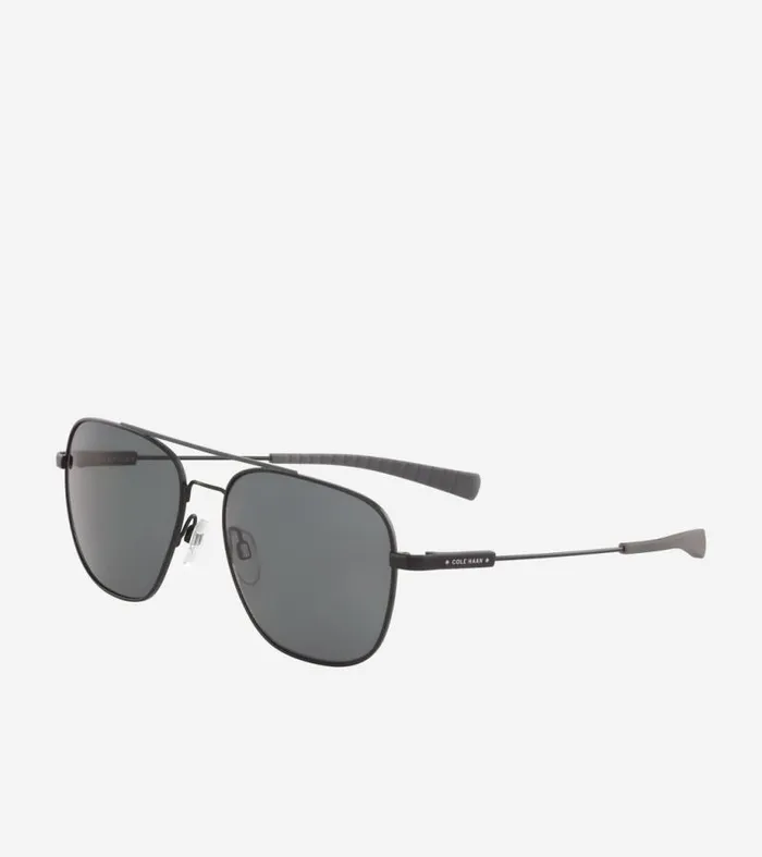 MenWomen Sunglasses Cole Haan Flexible Navigator Sunglasses Black