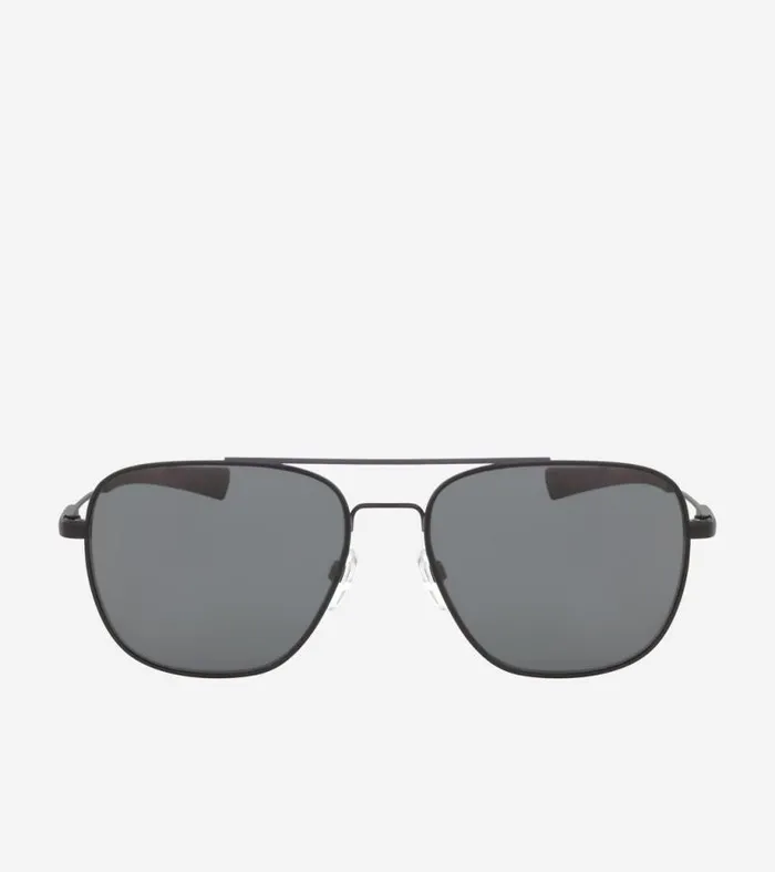 MenWomen Sunglasses Cole Haan Flexible Navigator Sunglasses Black