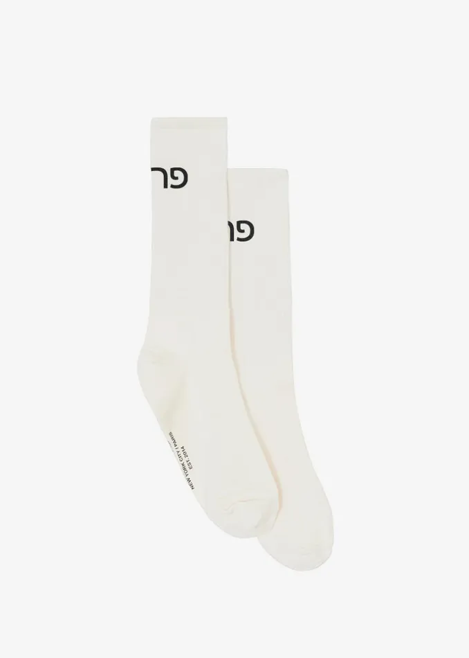 MenWomen The Frankie Shop Accessories Frankie In Hebrew Ribbed Socks Vanilla