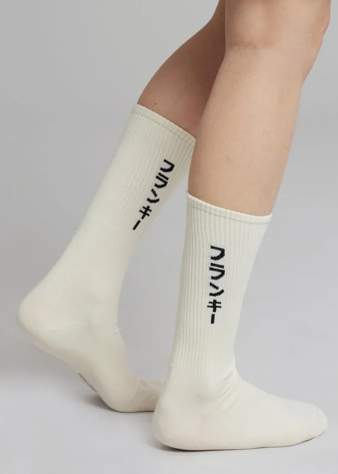 MenWomen The Frankie Shop Accessories Frankie In Japanese Ribbed Socks Vanilla