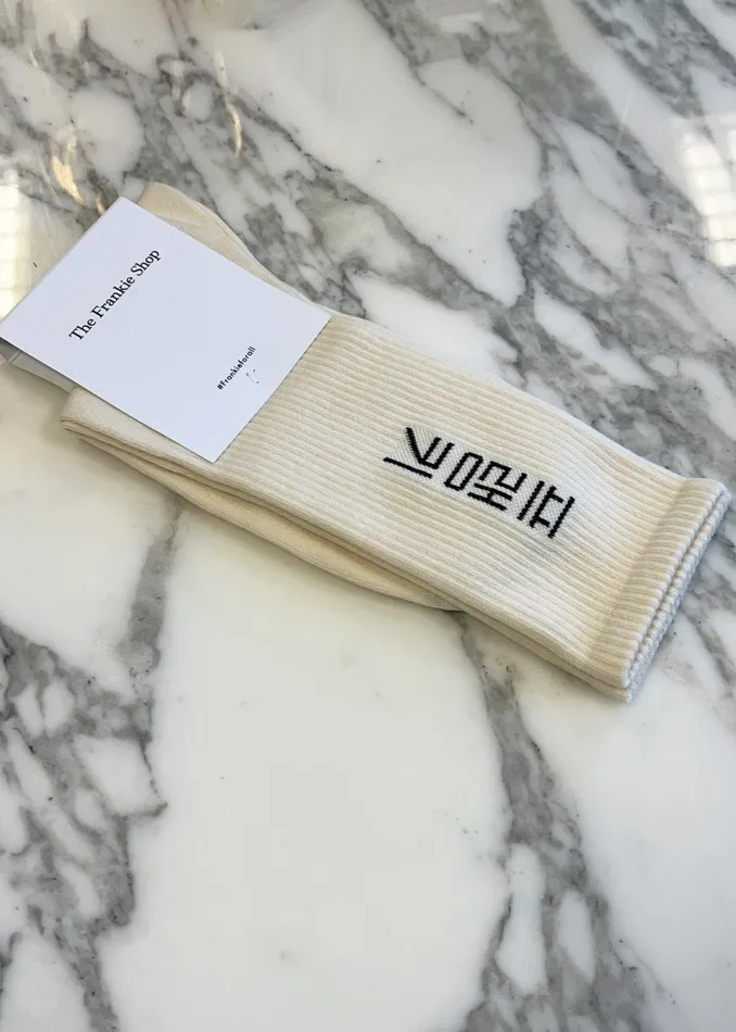 MenWomen The Frankie Shop Accessories Frankie In Korean Ribbed Socks Vanilla