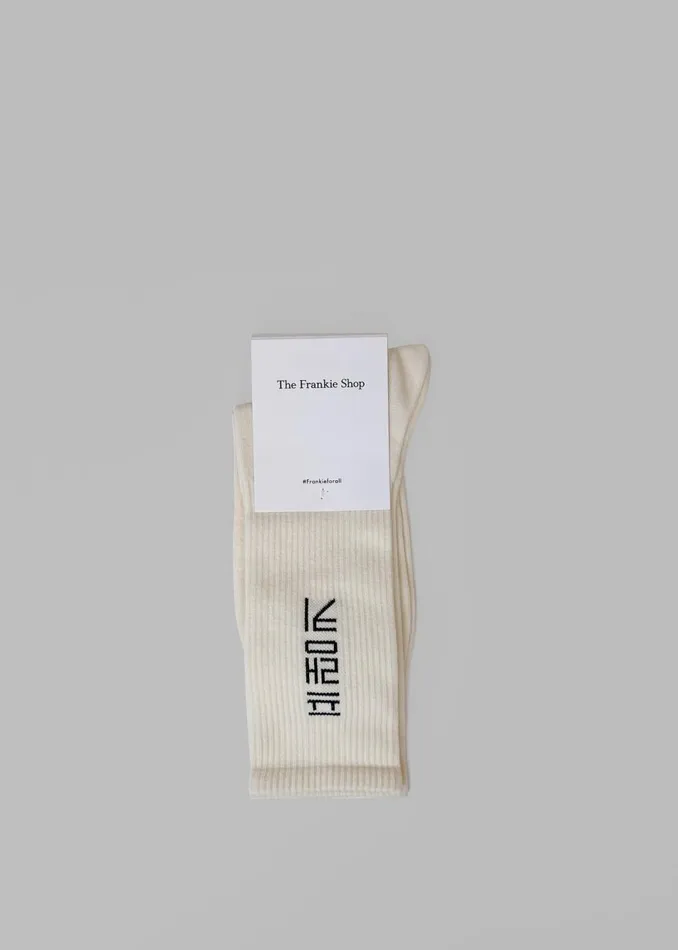 MenWomen The Frankie Shop Accessories Frankie In Korean Ribbed Socks Vanilla