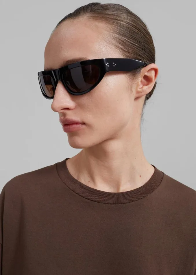 MenWomen The Frankie Shop Accessories Port Tanger Malick Sunglasses Black Acetatetobacco Lens