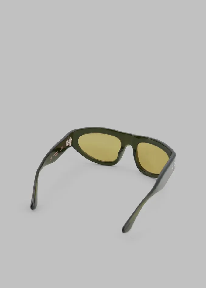MenWomen The Frankie Shop Accessories Port Tanger Malick Sunglasses Cardamom Acetatewarm Olive Lens