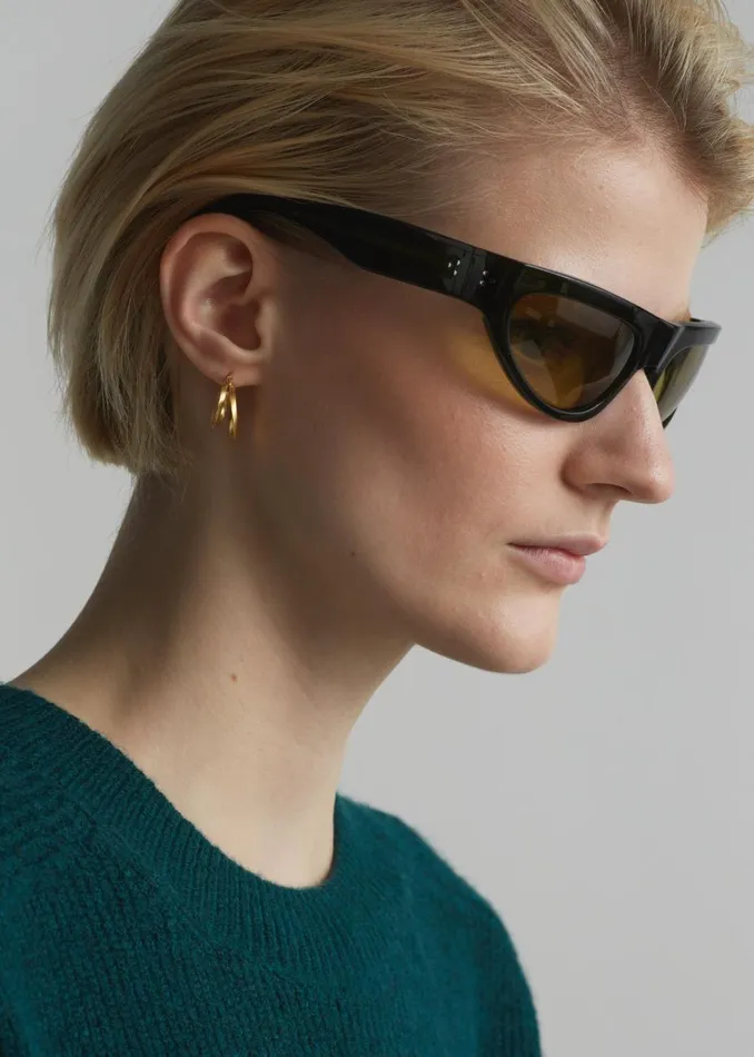 MenWomen The Frankie Shop Accessories Port Tanger Malick Sunglasses Cardamom Acetatewarm Olive Lens