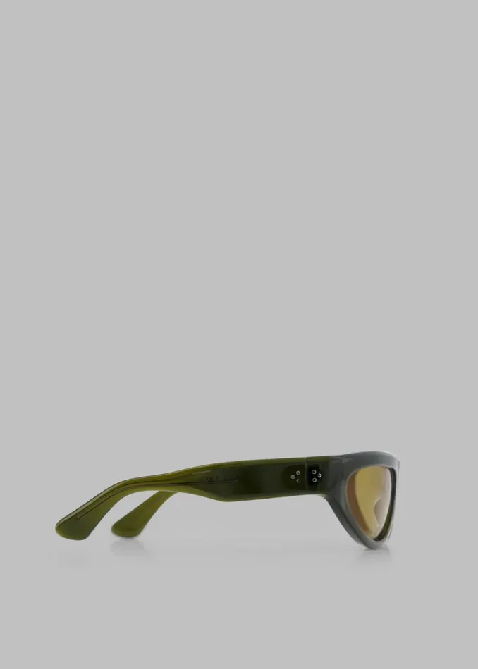 MenWomen The Frankie Shop Accessories Port Tanger Malick Sunglasses Cardamom Acetatewarm Olive Lens