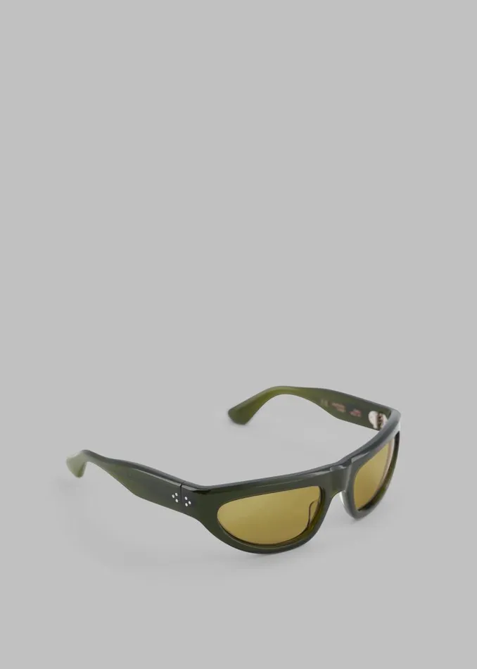 MenWomen The Frankie Shop Accessories Port Tanger Malick Sunglasses Cardamom Acetatewarm Olive Lens