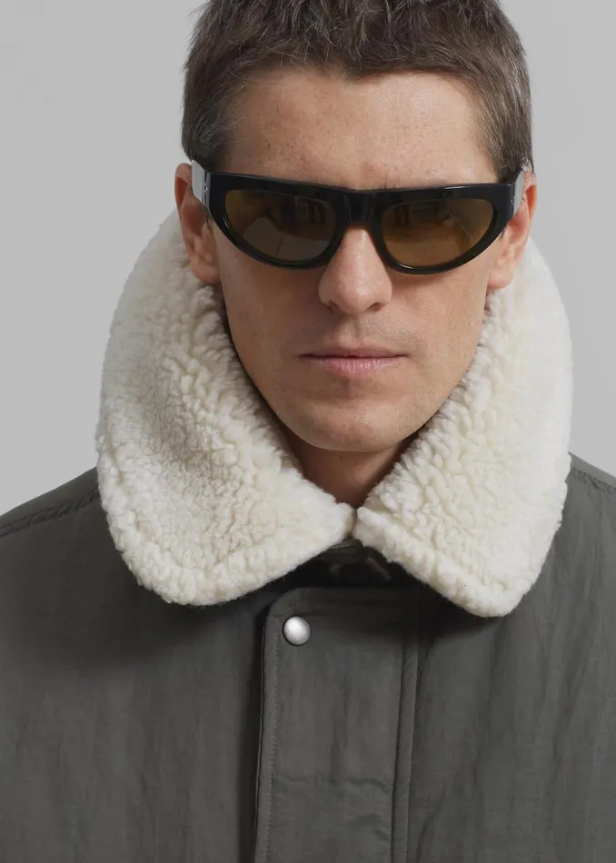 MenWomen The Frankie Shop Accessories Port Tanger Malick Sunglasses Cardamom Acetatewarm Olive Lens