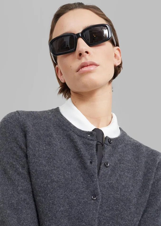 MenWomen The Frankie Shop Accessories Port Tanger Mektoub Sunglasses Black Acetateblack Lens