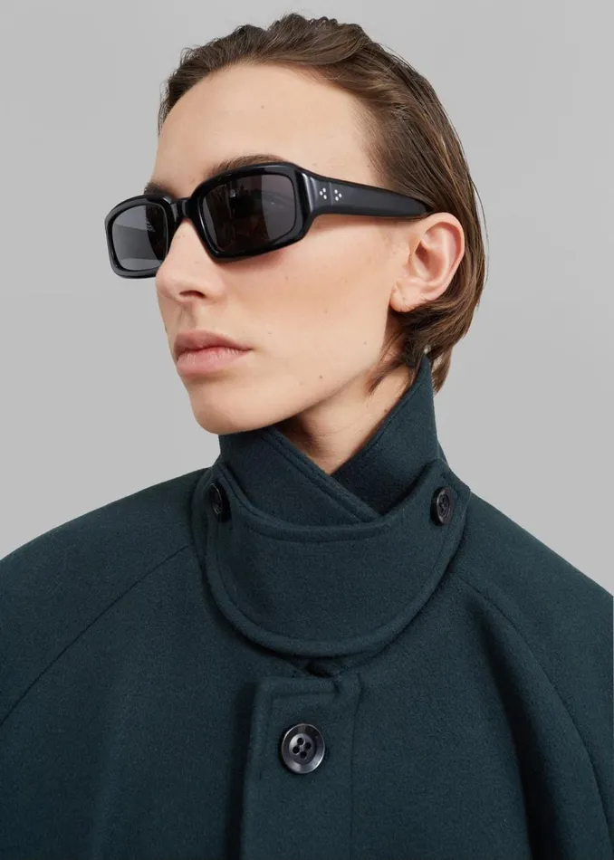 MenWomen The Frankie Shop Accessories Port Tanger Mektoub Sunglasses Black Acetateblack Lens