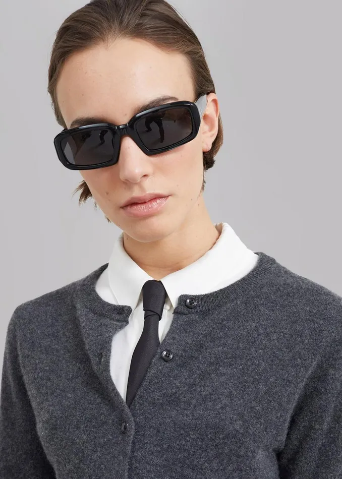 MenWomen The Frankie Shop Accessories Port Tanger Mektoub Sunglasses Black Acetateblack Lens