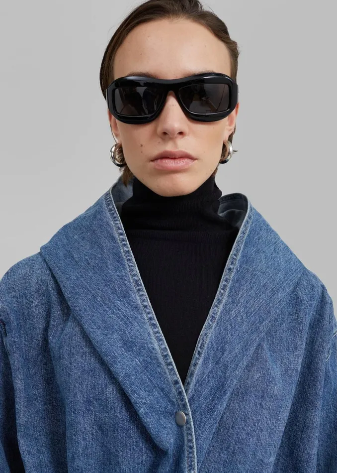MenWomen The Frankie Shop Accessories Port Tanger Zarin Sunglasses Black Acetateblack Lens