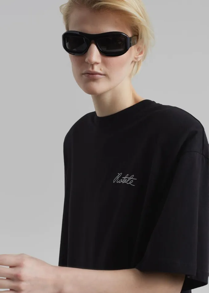 MenWomen The Frankie Shop Accessories Port Tanger Zarin Sunglasses Black Acetateblack Lens