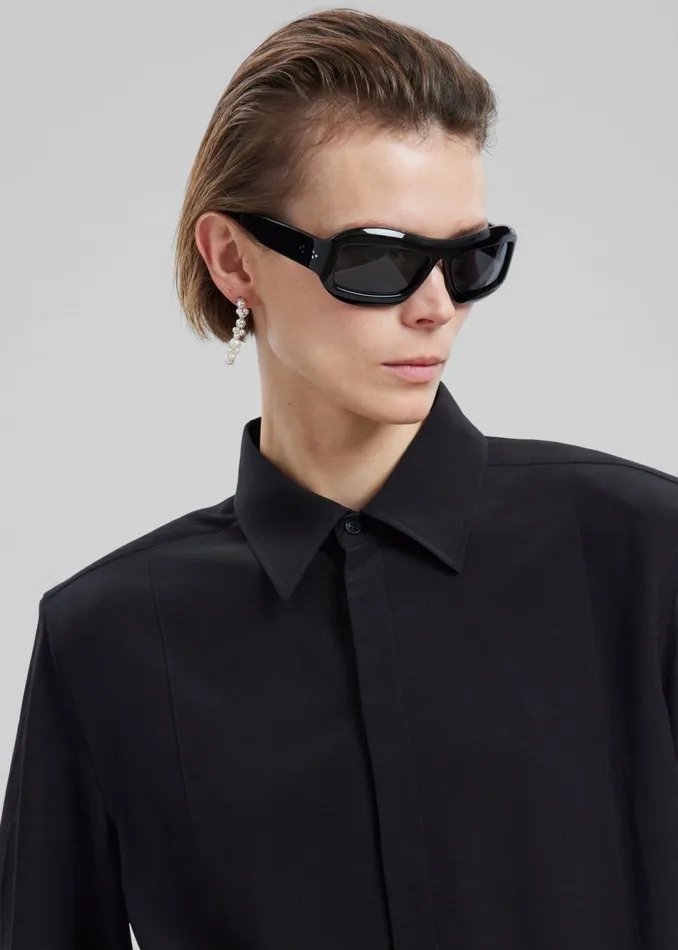 MenWomen The Frankie Shop Accessories Port Tanger Zarin Sunglasses Black Acetateblack Lens