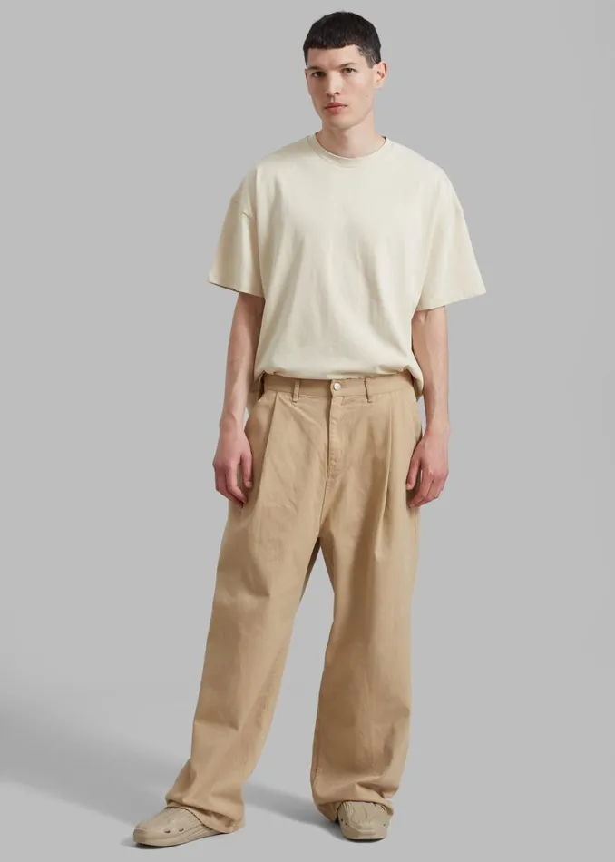 MenWomen The Frankie Shop Bottoms Drew Denim Pants Beige