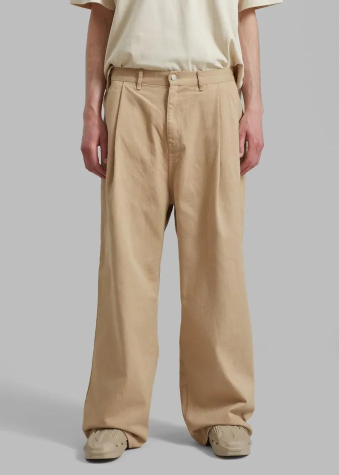 MenWomen The Frankie Shop Bottoms Drew Denim Pants Beige