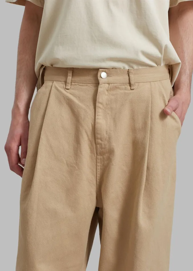 MenWomen The Frankie Shop Bottoms Drew Denim Pants Beige