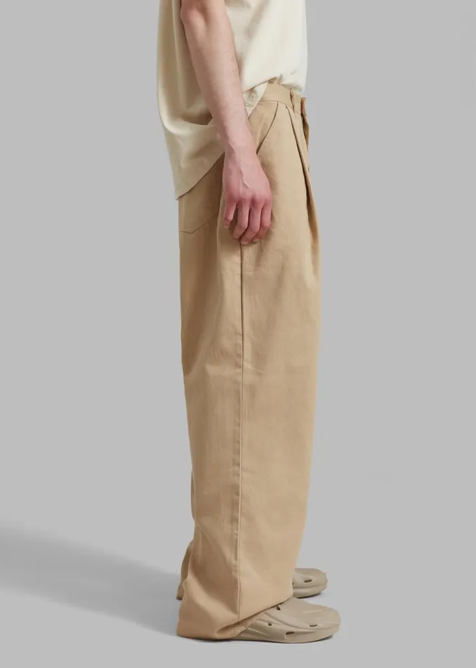 MenWomen The Frankie Shop Bottoms Drew Denim Pants Beige