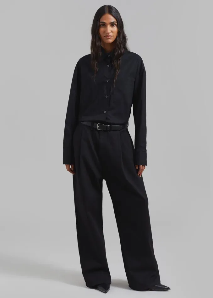 MenWomen The Frankie Shop Bottoms Drew Denim Pants Black