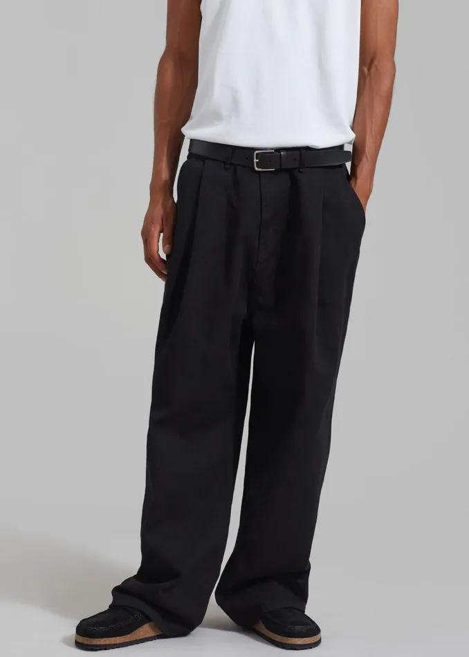 MenWomen The Frankie Shop Bottoms Drew Denim Pants Black