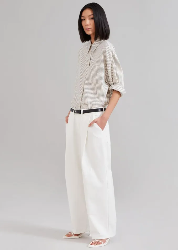 MenWomen The Frankie Shop Bottoms Drew Denim Pants White