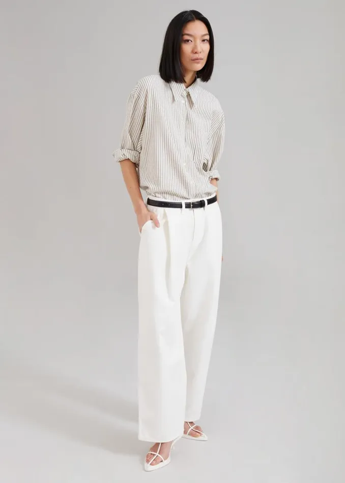 MenWomen The Frankie Shop Bottoms Drew Denim Pants White