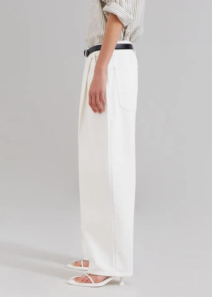 MenWomen The Frankie Shop Bottoms Drew Denim Pants White